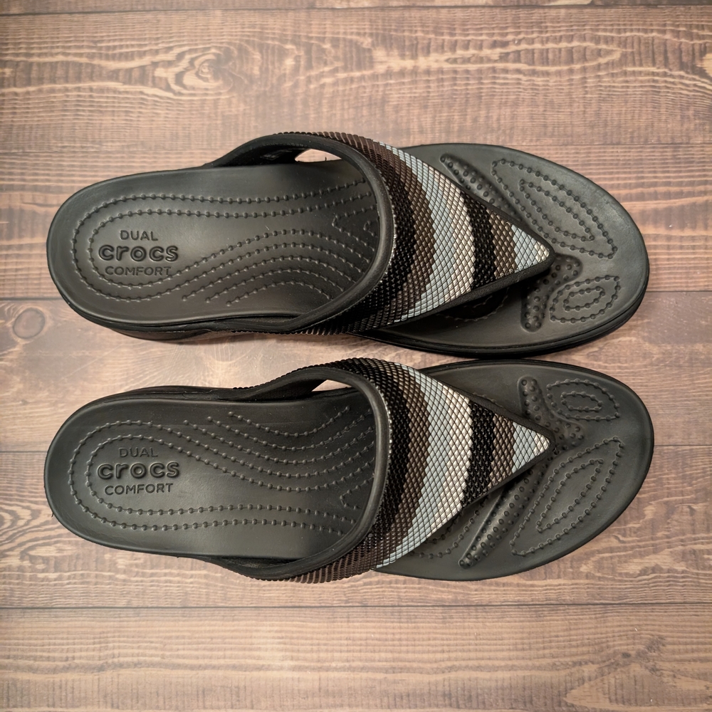CROCS Women's Black and Gray Sandals